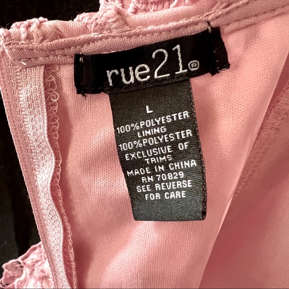 SOLD Rue21 sz L light pink crochet dress lined strappy sundress - Picture 6 of 9